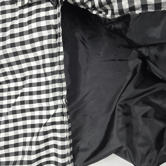 Dressbarn‎ Woman Silk Gingham Plaid Black White Single Button Jacket Size 2X - Picture 5 of 8